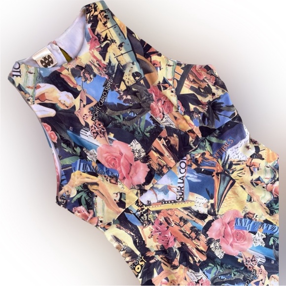 VINTAGE • CÔTE D’AZUR FRENCH VACATION SUBLIMATION PHOTO PRINT MINI DRESS 🏝️🛥️ - Picture 6 of 7